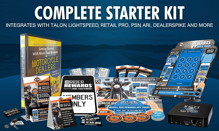 Rider Rewards Complete Started Kit starting at $299 per month