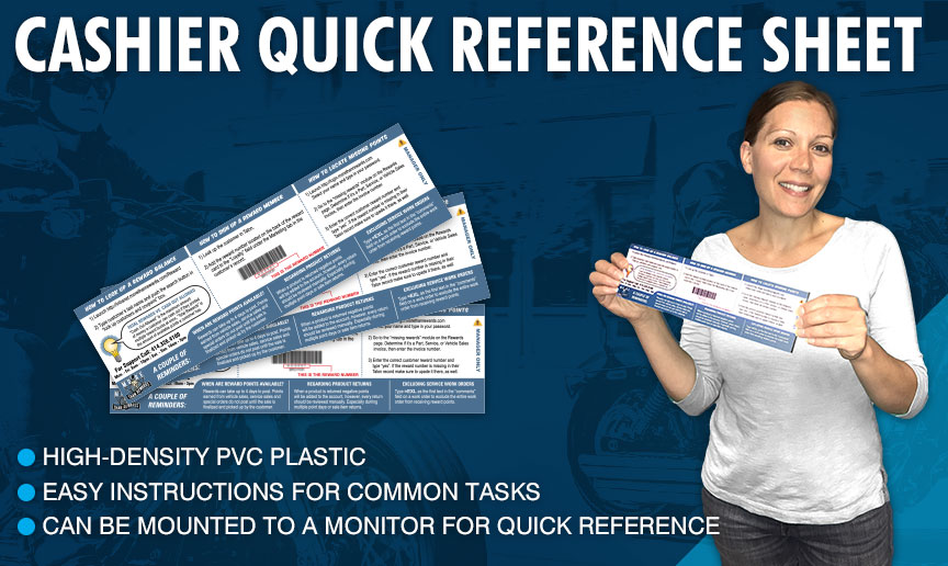 Cashier Quick Reference Sheet - Friendly reminders for common task
